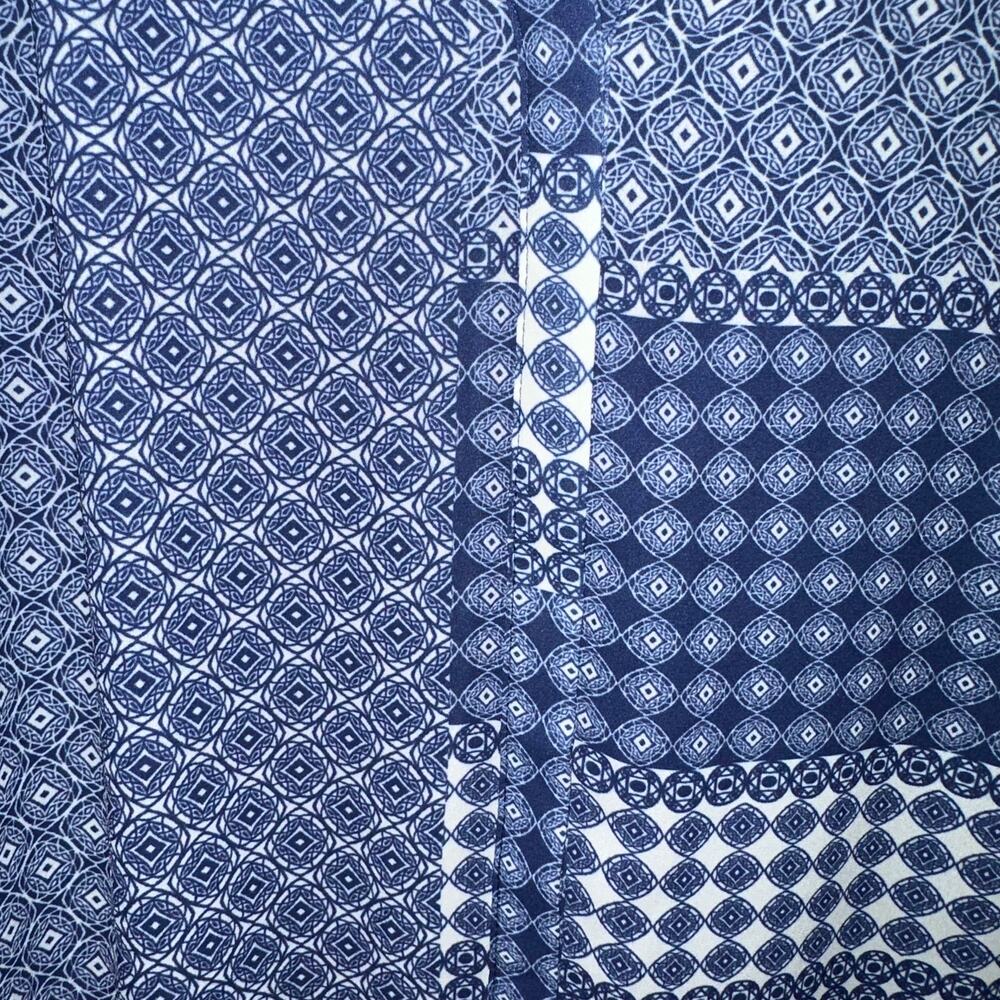 NYDJ Blue Multi Print Button Up Blouse Large - Picture 4 of 4